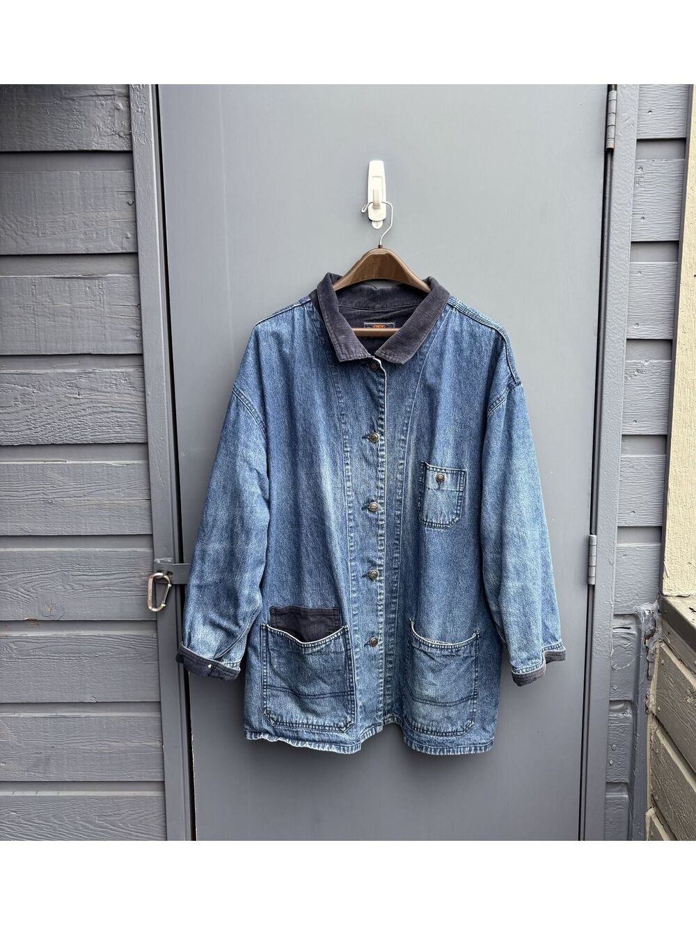 Vintage Route 66 Denim Barn Chore Jacket